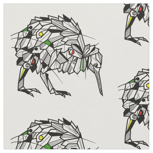 Geometrischer Kiwi Stoff (Nahaufnahme)