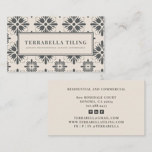 Geometrischer Kohlengraue Visitenkarte (Vorne/Hinten)