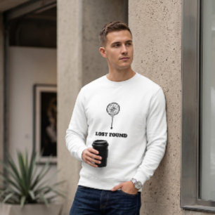 Geometrischer Kompass Lost Found Weiße Crewneck  Sweatshirt
