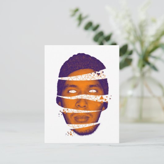 Geometrischer Kopf Postkarte (Stehend Vorderseite)