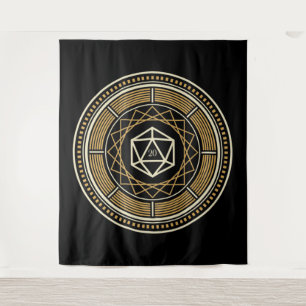 Geometrischer Kreis D20-Dice des Rollenspiels Wandteppich