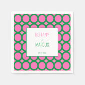 Geometrischer Kreis Mitte des grünen und rosa Serviette (Vorderseite)