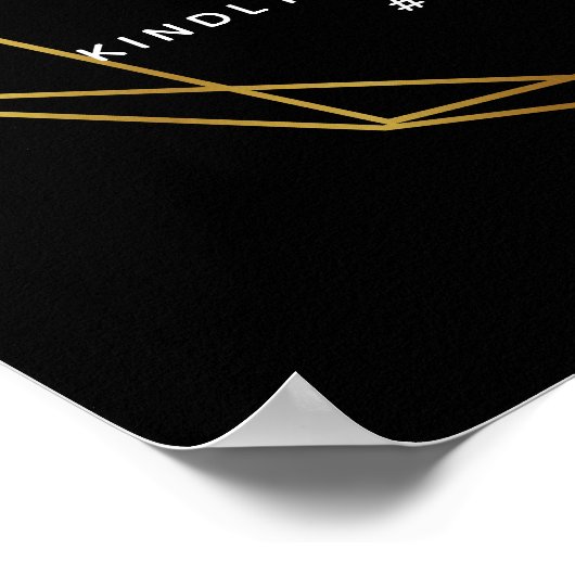 geometrischer Kristall Hochzeitshashtag der sozial Poster (Ecke)