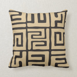 Geometrischer Kuba Stoff-inspirierter Erdton Kissen