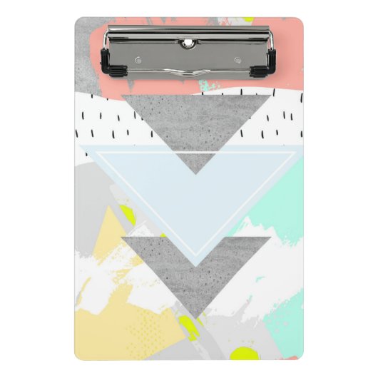 Geometrischer Kunst-Druck Mini Klemmbrett (Vorderseite)