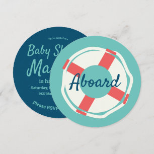 Geometrischer Lebensretter-Ring Nautische Babypart Einladung