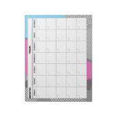Geometrischer Leerlaufkalender der 1980er Jahre Notizblock (Rotiert)