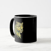 Geometrischer Leopard-Abstrakte-Kunst-Kaffee Tasse (Vorderseite Links)