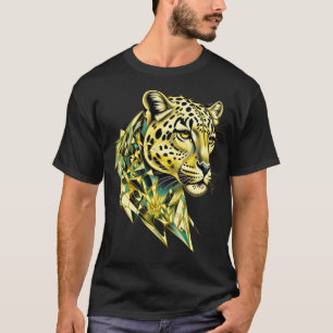 Geometrischer Leopard Luxus Abstractes Tierkunstwe T-Shirt