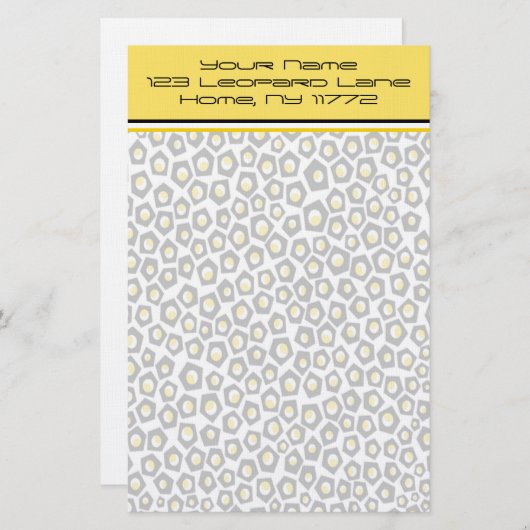 Geometrischer Leopard-persönliches Briefpapier (Vorne/Hinten)