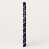 Geometrischer Lila Glitzer und Black Zigzag Zickza Case-Mate iPhone Hülle (Hinten/Links)