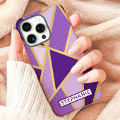 Geometrischer Lila Individuelle Name Case-Mate iPhone Hülle