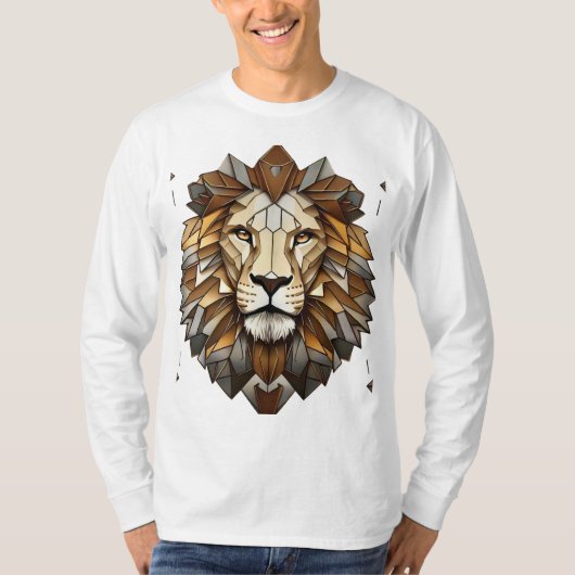 Geometrischer Lion Kaleidoskop-T - Shirt - optisch (Vorderseite)