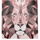 Geometrischer Lion-Kopf der Rose Duschvorhang (Vorderseite)