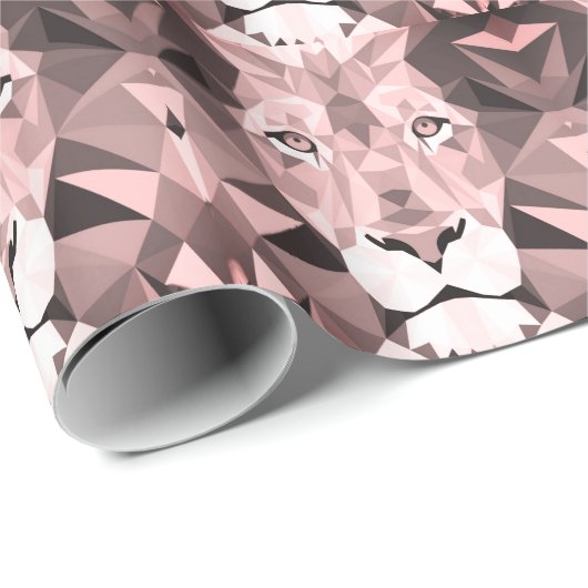 Geometrischer Lion-Kopf der Rose Geschenkpapier (Rolleneckpunkt)