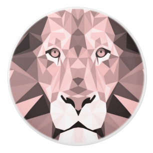 Geometrischer Lion-Kopf der Rose Keramikknauf