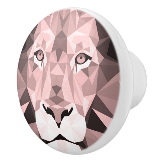 Geometrischer Lion-Kopf der Rose Keramikknauf (Rechts)