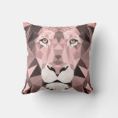 Geometrischer Lion-Kopf der Rose Kissen (Rückseite)