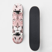Geometrischer Lion-Kopf der Rose Skateboard (Vorderseite)