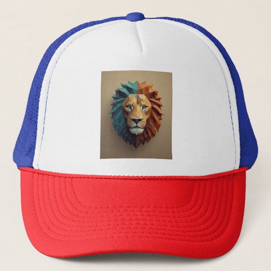 Geometrischer Lion Trucker Hat Truckerkappe (Vorderseite)
