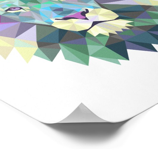 geometrischer Löwe im nordischen Stil Poster (Ecke)