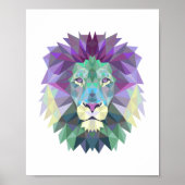 geometrischer Löwe im nordischen Stil Poster (Vorne)