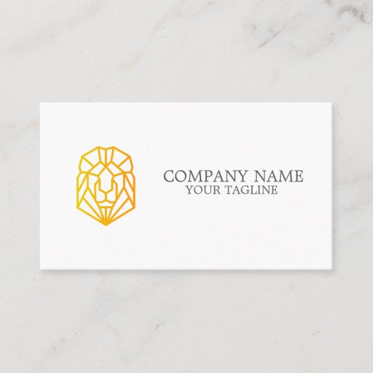 geometrischer Löwe minimalistisch modern einfach Visitenkarte (Vorderseite)