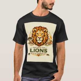 Geometrischer Löwe: Schützt die Wildnis T-Shirt
