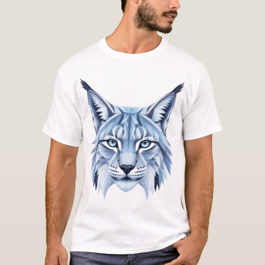 Geometrischer Luchs Im Polygon-Stil T-Shirt (Vorderseite)