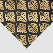 Geometrischer Lüfter für Gold und Schwarz Art Deco Seidenpapier (Detail)