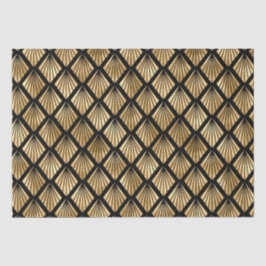 Geometrischer Lüfter für Gold und Schwarz Art Deco Seidenpapier