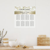 geometrischer Luxus, modernes Gold/weiße Hochzeit Poster (Küche)