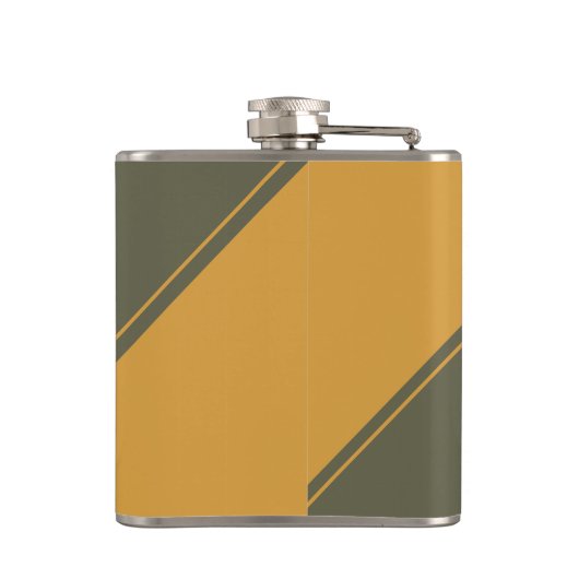 Geometrischer Mango Moss Green Flask Flachmann (Rückseite)