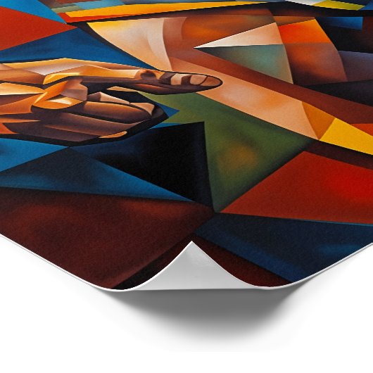 "Geometrischer Mann: Macht und Ästhetik Poster (Ecke)