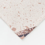 Geometrischer Marine-Blau-Pfirsich-Marmor und Fleecedecke (Ecke)