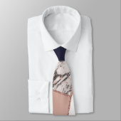 Geometrischer Marine-Blau-Pfirsich-Marmor und Krawatte (Gebunden)