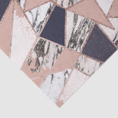 Geometrischer Marine-Blau-Pfirsich-Marmor und Seidenpapier (Ausschnitt)