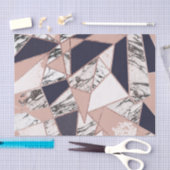 Geometrischer Marine-Blau-Pfirsich-Marmor und Seidenpapier (Handwerk)