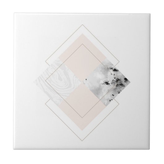 Geometrischer Marmorentwurf Fliese (Vorderseite)