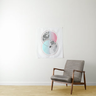 Geometrischer MarmorScandi Entwurf Wandteppich