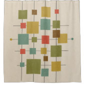 Geometrischer MCM-Ausdruck Duschvorhang (Vorderseite)