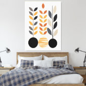 Geometrischer Minimalismus: Blätter in Abstrakten Leinwanddruck (Insitu (Schlafzimmer))