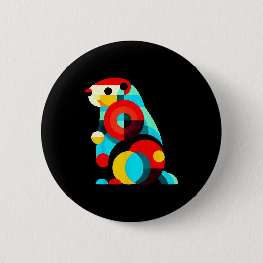 Geometrischer Minimalismus Moderne Illustration Mu Button (Vorderseite)