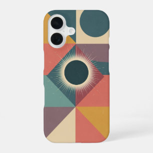 Geometrischer minimalistischer Finsternis iPhone 16 Hülle