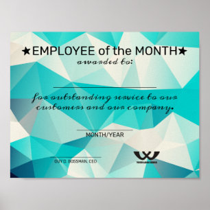 Geometrischer Mitarbeiter des Monatsscheins Poster