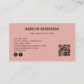 Geometrischer, moderner, feiner Abstrakter QR-Code Visitenkarte (Rückseite)