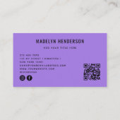 Geometrischer moderner, fett Abstrakter QR-Code Li Visitenkarte (Rückseite)