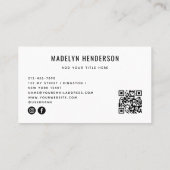 Geometrischer, moderner, fett Abstrakter QR-Code Visitenkarte (Rückseite)