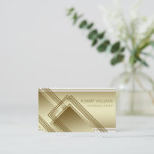 Geometrischer, moderner Gold-Imitat Beruflicher Gl Visitenkarte (Stehend Vorderseite)
