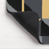Geometrischer moderner Mauspad Schwarz und Gold (Ecke)